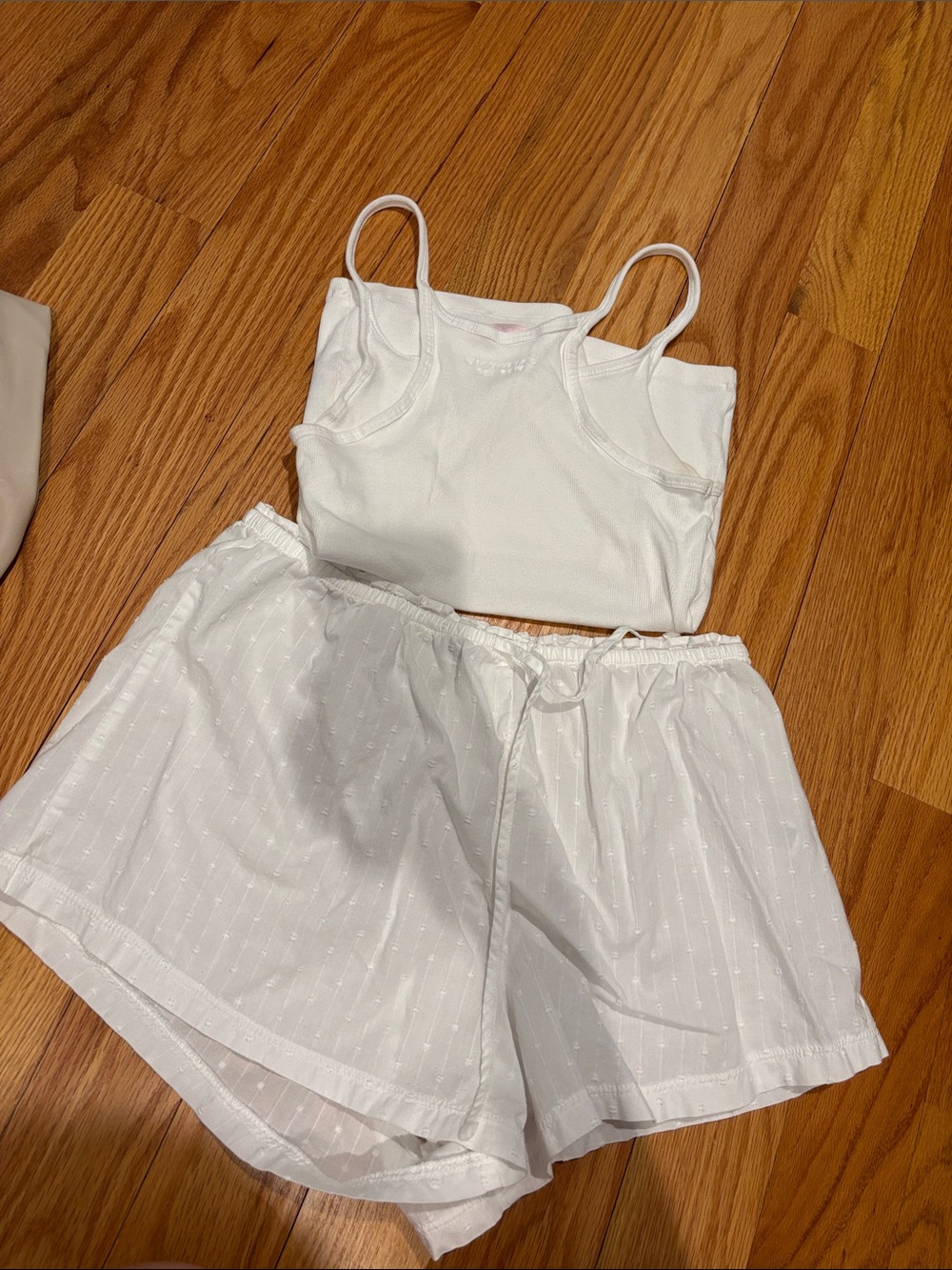 Bundling white shorts and white t